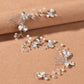 Silver wedding hair comb with two combs and a flexible vine design