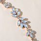 Blue Opal and Rhinestone Bridal Hair Vine.