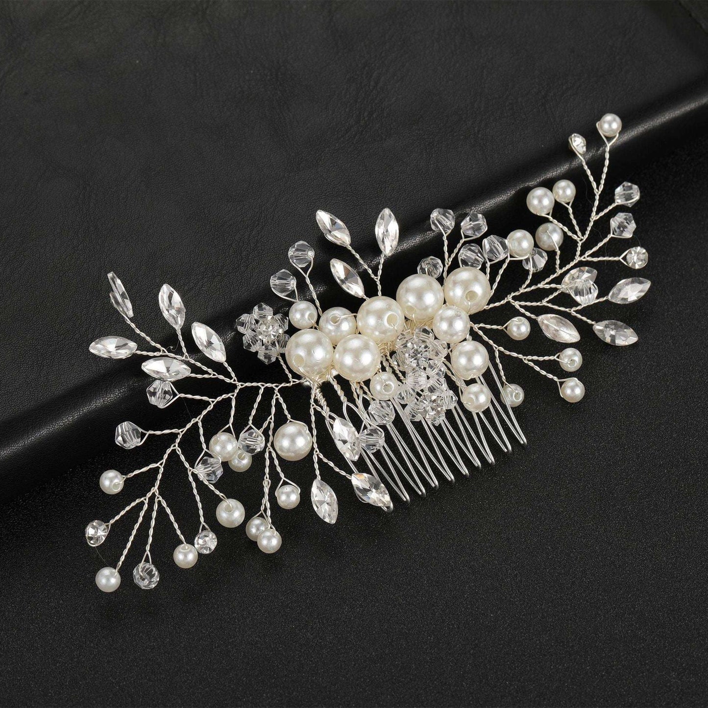 Rhinestone & Pearls Bridal Hair Comb, Bridal Hair Vine,Wedding Hairpiece,Bridal Hair Accessory,Wedding Hair Comb, Bridesmaid Bridal Hairpin