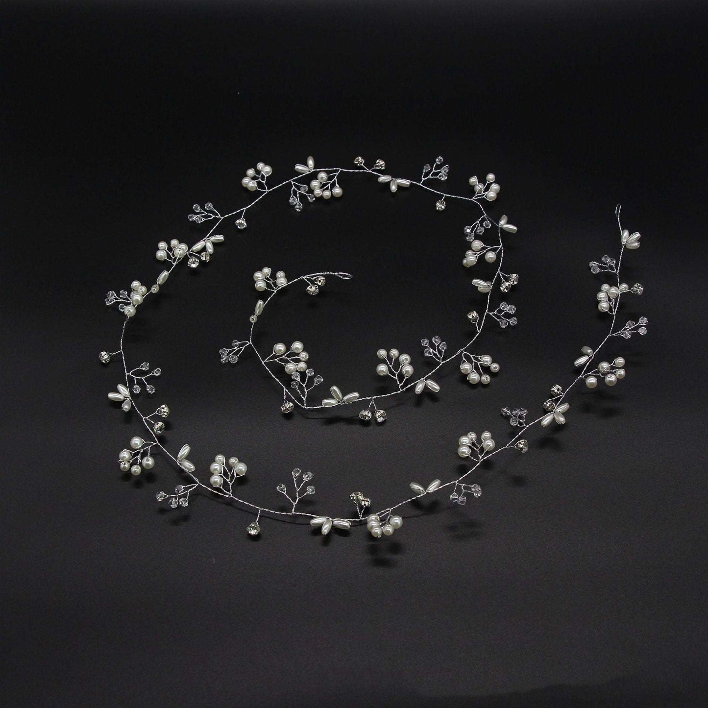 Crystal & Pearl Silver Bridal Hair Vine, Bridal Hairpiece, Wedding Hairpiece, Bridesmaid Bridal Hair Pins, Bridal Hair Accessories