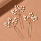 Set of 3 gold pearl branch hair pins for bridesmaids
