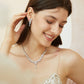 Silver Bridal Jewelley Set Wedding Earring Necklace Bracelet.