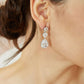 Close-up of a woman wearing sparkly teardrop bridal earrings