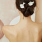 White Porcelain Flower Wedding Hair Pins.