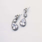 Pair of silver-plated teardrop cubic zirconia earrings