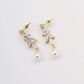 Cubic Zirconia Bridal Earrings with Pearl Drop.
