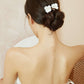 White Porcelain Flower Wedding Hair Pins.