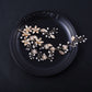 Pearl, Leaf and Crystal Wedding Bridal Hair Vine