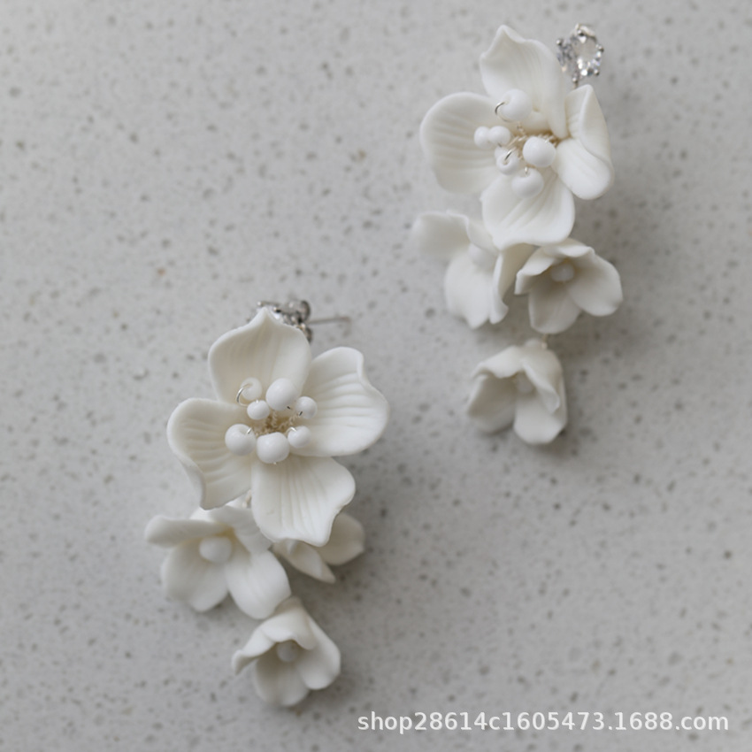 MICHELLE | Delicate Porcelain White Floral Bridal Headband