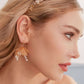 BELLA | Statement Gold Floral Bridal Dangle Earrings