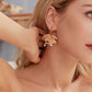 BELLA | Statement Gold Floral Bridal Dangle Earrings