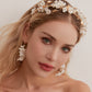 AMELIA | White Flower and Pearl Bridal Drop Earrings