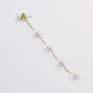 Five natural freshwater pearls on a gold threader earring chain