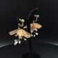 BELLA | Statement Gold Floral Bridal Dangle Earrings