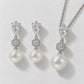 Crystal and pearl necklace and earrings set video preview