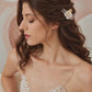 White Ceramic & Crystal Bridal Hair Comb