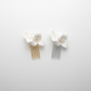 Ceramic flower bridal hair comb with matching earrings - white & gold