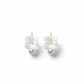 Handmade white porcelain flower drop earrings with pearl bead details, 5cm lightweight bridal earrings