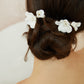 White Porcelain Flower Bridal Earrings.