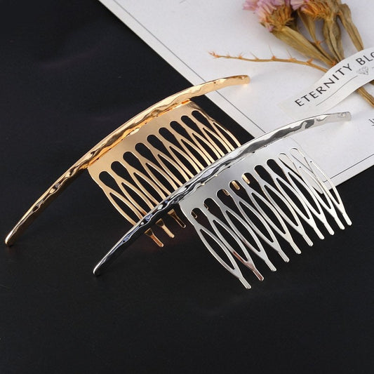 Minimalist Gold/Silver Crescent Hair Comb, Bridal Hair Comb, Wedding Hair Comb, Hair Accessories for Women, Antique Metal Hair Clip