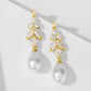 Cubic Zirconia Bridal Earrings with Pearl Drop.
