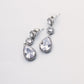 Silver Teardrop Crystal Bridal Earrings.