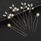 Set of 6 Bridal Pearl and Crystal  Hairpins