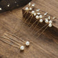 6er-Set Braut-Haarnadeln, Perlen- und Kristall-Haarnadel, Hochzeits-Haarspange, Gold/Silber-Haarschmuck für Bräute, Hochzeits-Perlen-Haarnadel