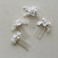 ANASTASIA丨Set mit 4 Hochzeits-Haarkämmen mit Blumen und Perlen